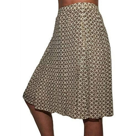 Tory Burch Chain Print Pleated Mini Skirt Silk Chiffon, Harvest Chains Size 6 - Picture 1 of 13